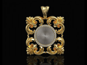 square filigree pendant Modello di stampa 3D