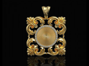 square filigree pendant Modello di stampa 3D
