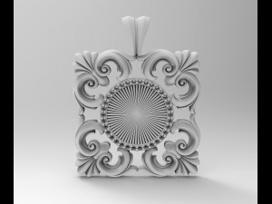square filigree pendant Modello di stampa 3D
