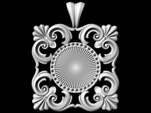 square filigree pendant Modello di stampa 3D