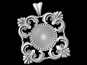 square filigree pendant Modello di stampa 3D