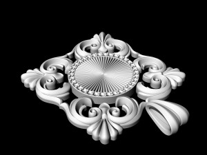 square filigree pendant Modello di stampa 3D