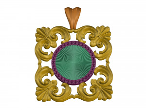 square filigree pendant Modello di stampa 3D