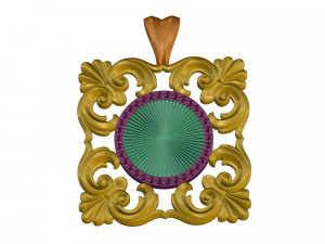 квадратна філігранна підвіска 3D Принт Модель