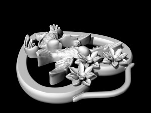 birds in heart bouquet pendant 3D-printmodel