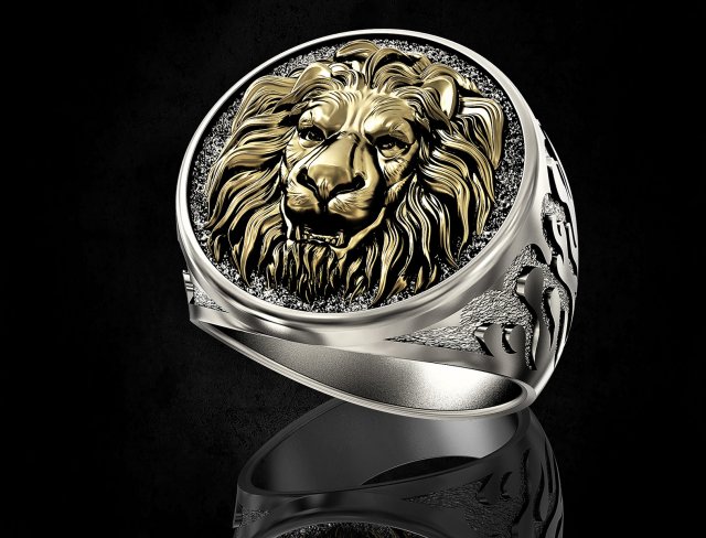 lion head ring 3D in 3DExport