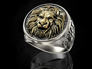 lion head ring 3D-Druckmodell