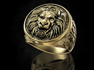 lion head ring Modelo de Impressão 3D