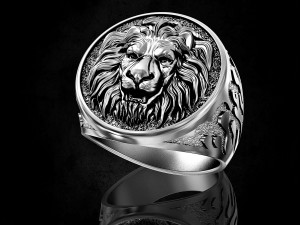 lion head ring 3D Print Model in Rings 3DExport