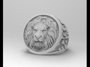lion head ring Modelo de Impressão 3D