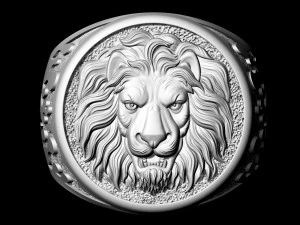 каблучка з головою лева 3D Принт Модель