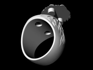 каблучка з головою лева 3D Принт Модель