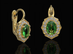 Halo earrings with pear stones 3D-Druckmodell
