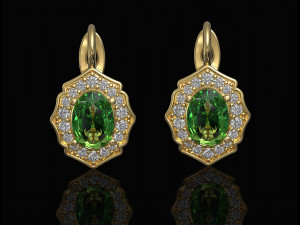 Halo earrings with pear stones 3D 프린트 모델