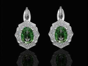 Halo earrings with pear stones 3D 프린트 모델