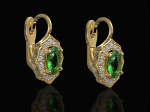 Halo earrings with pear stones 3D 프린트 모델