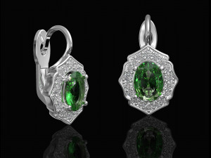 Halo earrings with pear stones 3D 프린트 모델