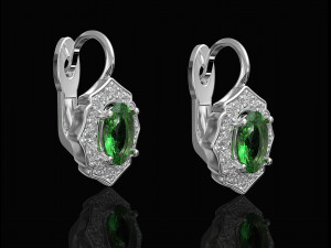 Halo earrings with pear stones 3D 프린트 모델