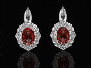 Halo earrings with pear stones 3D 프린트 모델