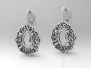 Halo earrings with pear stones 3D 프린트 모델