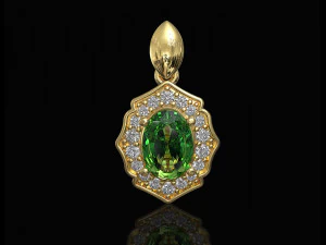 Ciondolo Halo con pietre di pera Modello di stampa 3D