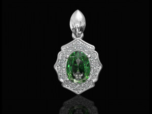 Halo pendant with pear stones Modèles 3D en vedette