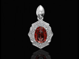 Halo pendant with pear stones Modèles 3D en vedette
