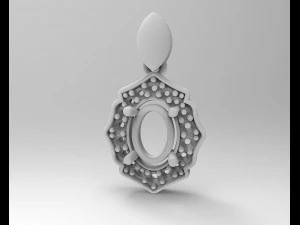 Halo pendant with pear stones 3D Print Model