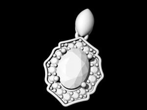Halo pendant with pear stones 3D Print Model