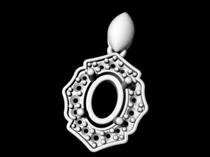 Halo pendant with pear stones 3D Print Model
