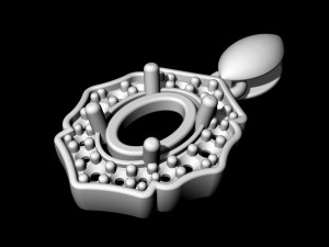 Halo pendant with pear stones Modèles 3D en vedette