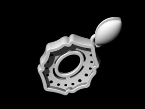 Halo pendant with pear stones 3D Print Model