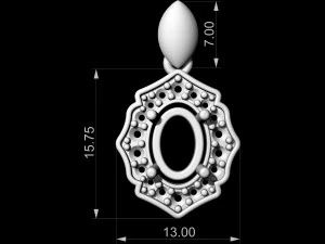 Halo pendant with pear stones 3D Print Model