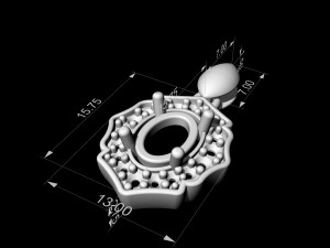 Halo pendant with pear stones Modèles 3D en vedette