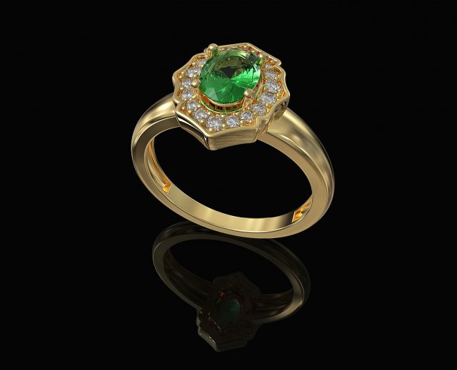 Halo ring with pear stones Modèles 3D en vedette .c4d .max .obj .3ds .fbx .stl .blend 