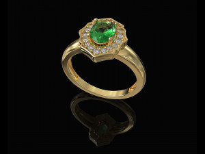 Halo ring with pear stones 3D Print Model