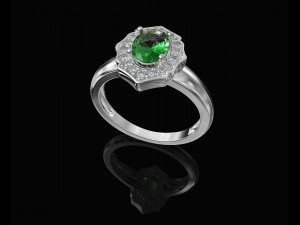 Halo ring with pear stones Modèles 3D en vedette