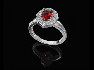 Halo ring with pear stones Modèles 3D en vedette