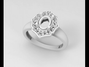 Halo ring with pear stones Modèles 3D en vedette