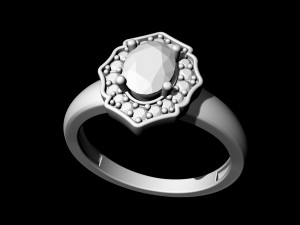 Halo ring with pear stones Modèles 3D en vedette