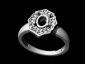 Halo ring with pear stones Modèles 3D en vedette