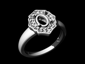 Halo ring with pear stones Modèles 3D en vedette