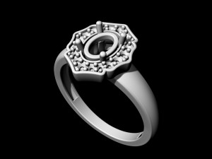 Halo ring with pear stones Modèles 3D en vedette