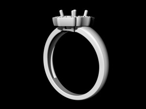Halo ring with pear stones Modèles 3D en vedette