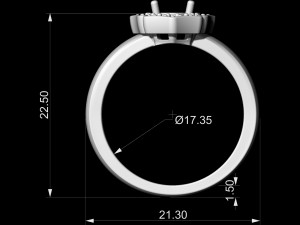 Halo ring with pear stones Modèles 3D en vedette