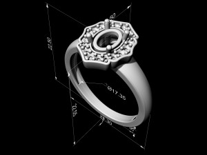 Halo ring with pear stones Modèles 3D en vedette