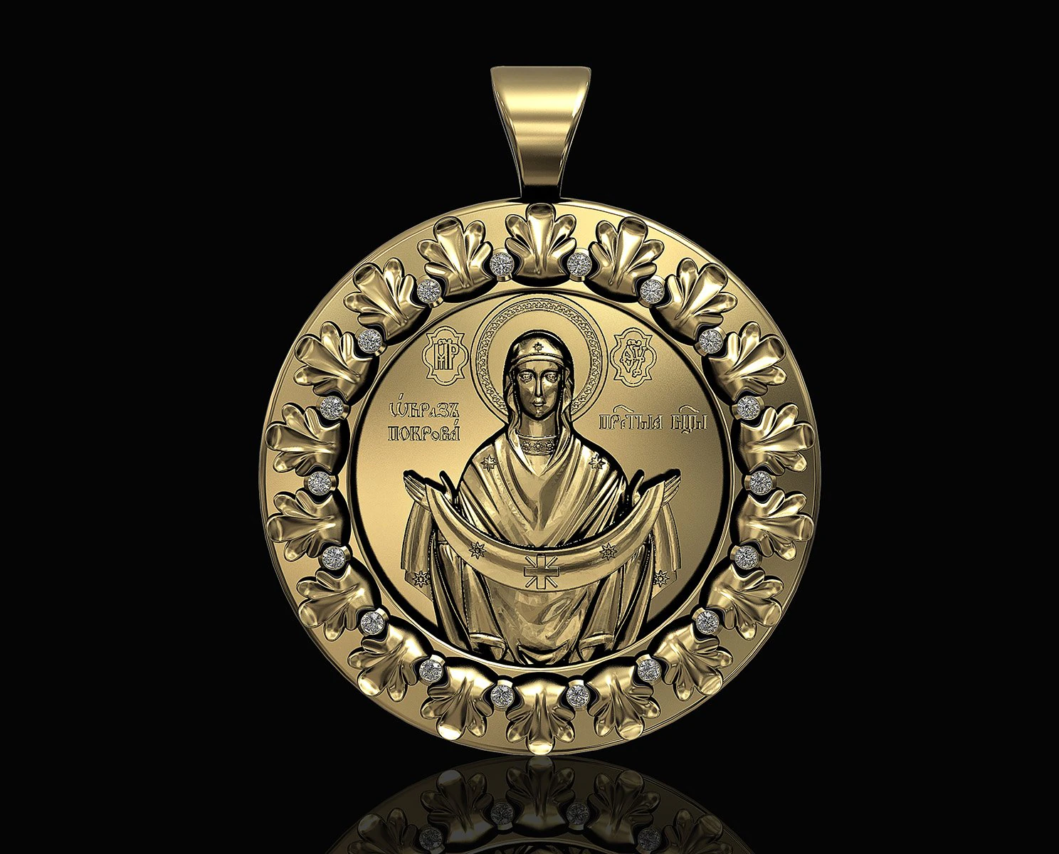 Mary with scarf pendant 3D Print Model .c4d .max .obj .3ds .fbx .stl .blend 