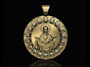 Mary with scarf pendant 3D Print Model