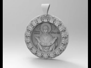 Mary with scarf pendant 3D Print Model