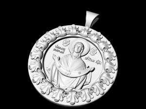 Mary with scarf pendant Modèles 3D en vedette